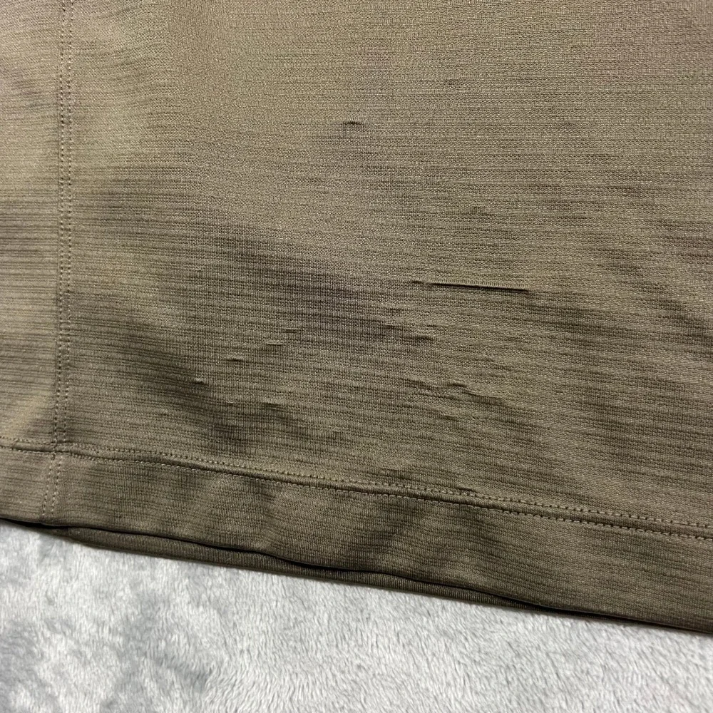 The North Face Henley Shirt Mens XXL Olive Green Fleece Short Sleeve Zip Outdoor